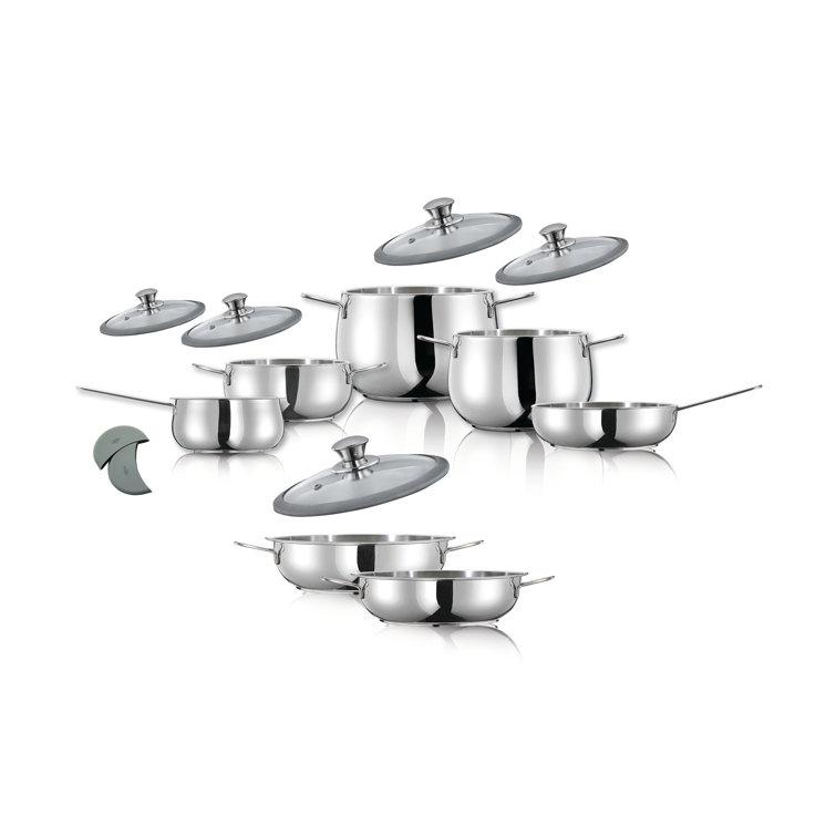 ARIMI 12 Piece NonStick Stainless Steel Cookware Set Wayfair Canada